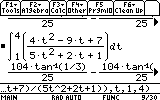 This image shows the result of evaluating the definite integral